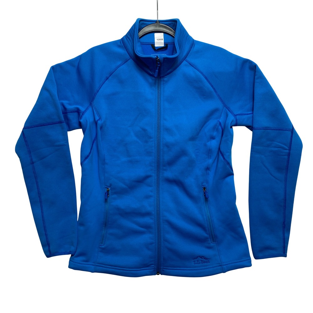 L.L. Bean Jacket Womens Medium Blue 293876 Full-Zip Stretch Fleece Activewear
